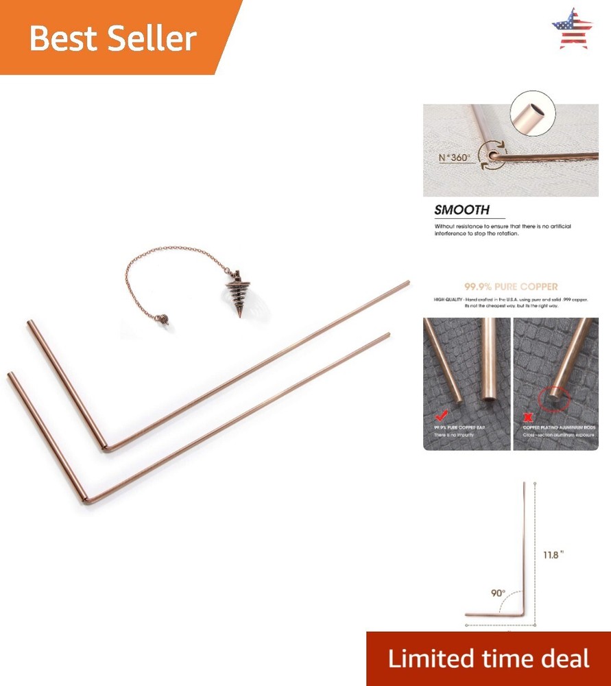 Dowsing Copper Rod for Gold & Water - Crafted for Accuracy & Efficiency