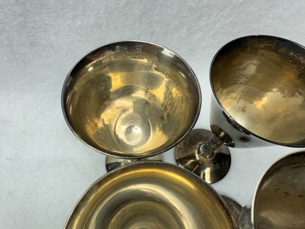 Vintage E. P. Brass Brandy Liquor Wine Goblet Chalice Twisted Stem Made in Spain