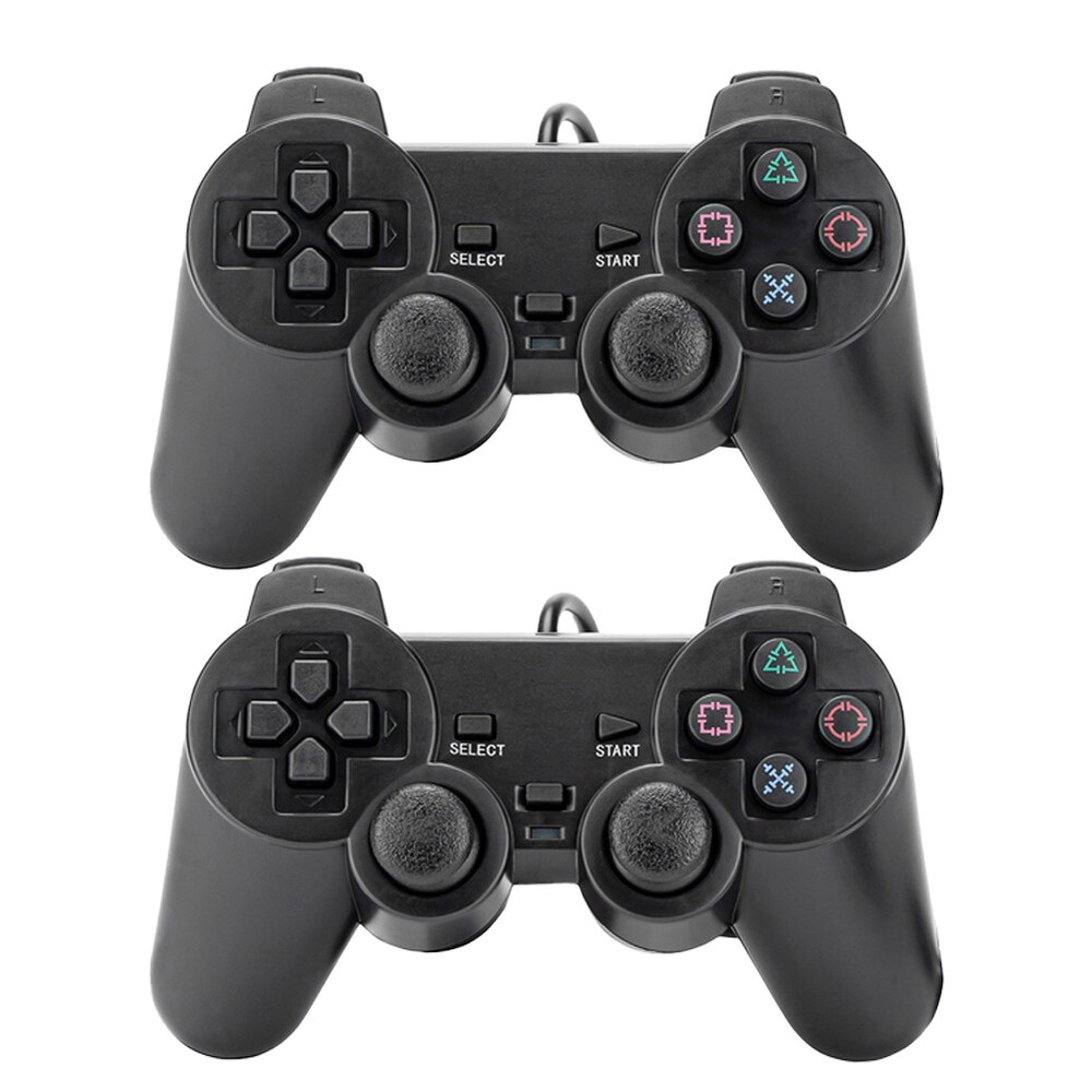 US 2 Pack Controller For PlayStation 2 PS2 Wired Black Joystick Joypad