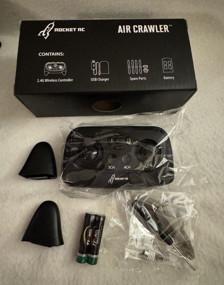 ROCKET RC AIR CRAWLER PALM SIZED HIGH PERFORMANCE DRONE RED-BOX HAS SOME DAMAGE