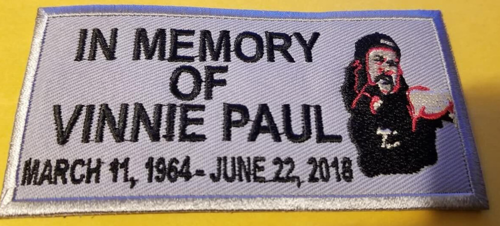 Vinnie Paul Hellyeah, Damageplan, Pantera Embroidered Patch approx 1.75x4.5"