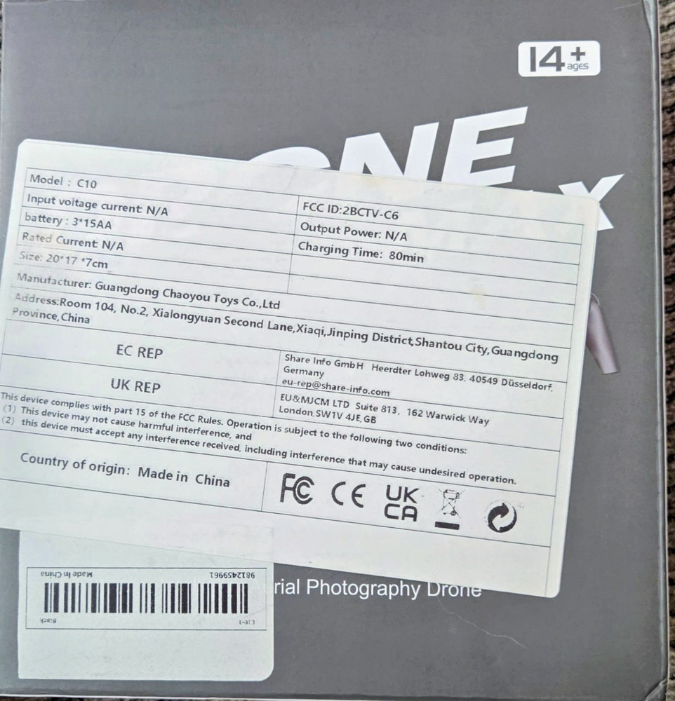 Drone Max C10 Foldable Drone HD Camera Obstacle Avoidance RC Quadcopter 14+