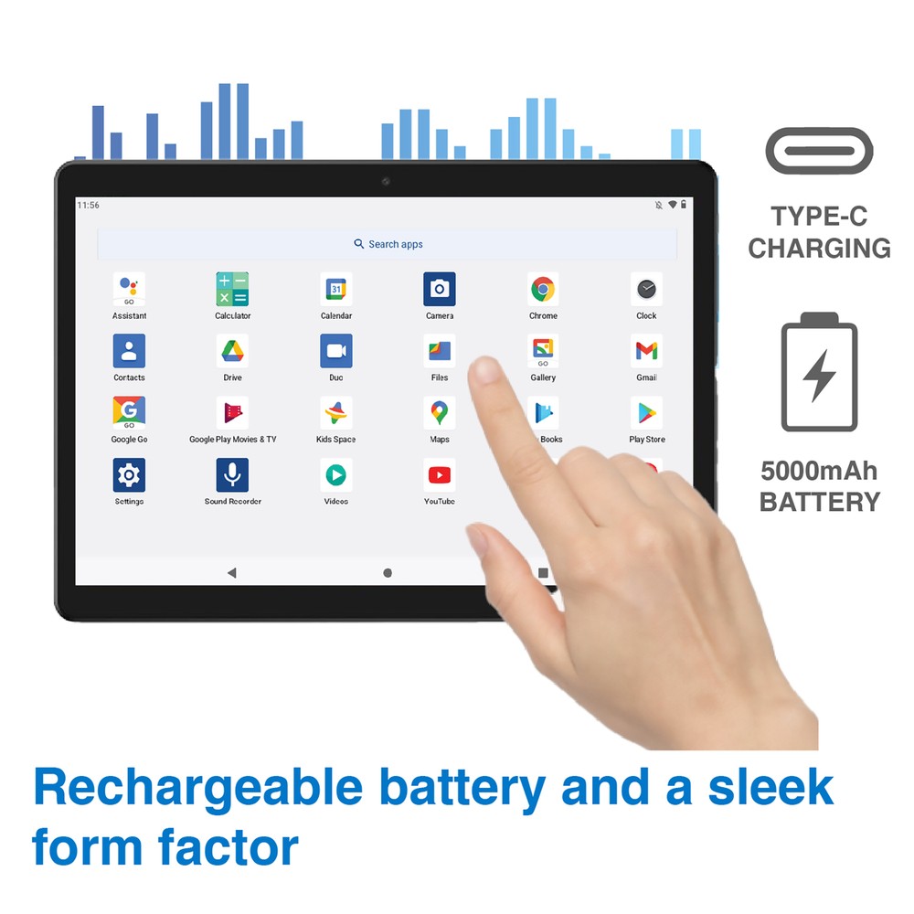 Laser 10" Android Go Tablet 32GB IPS Screen, Kids Space Enabled