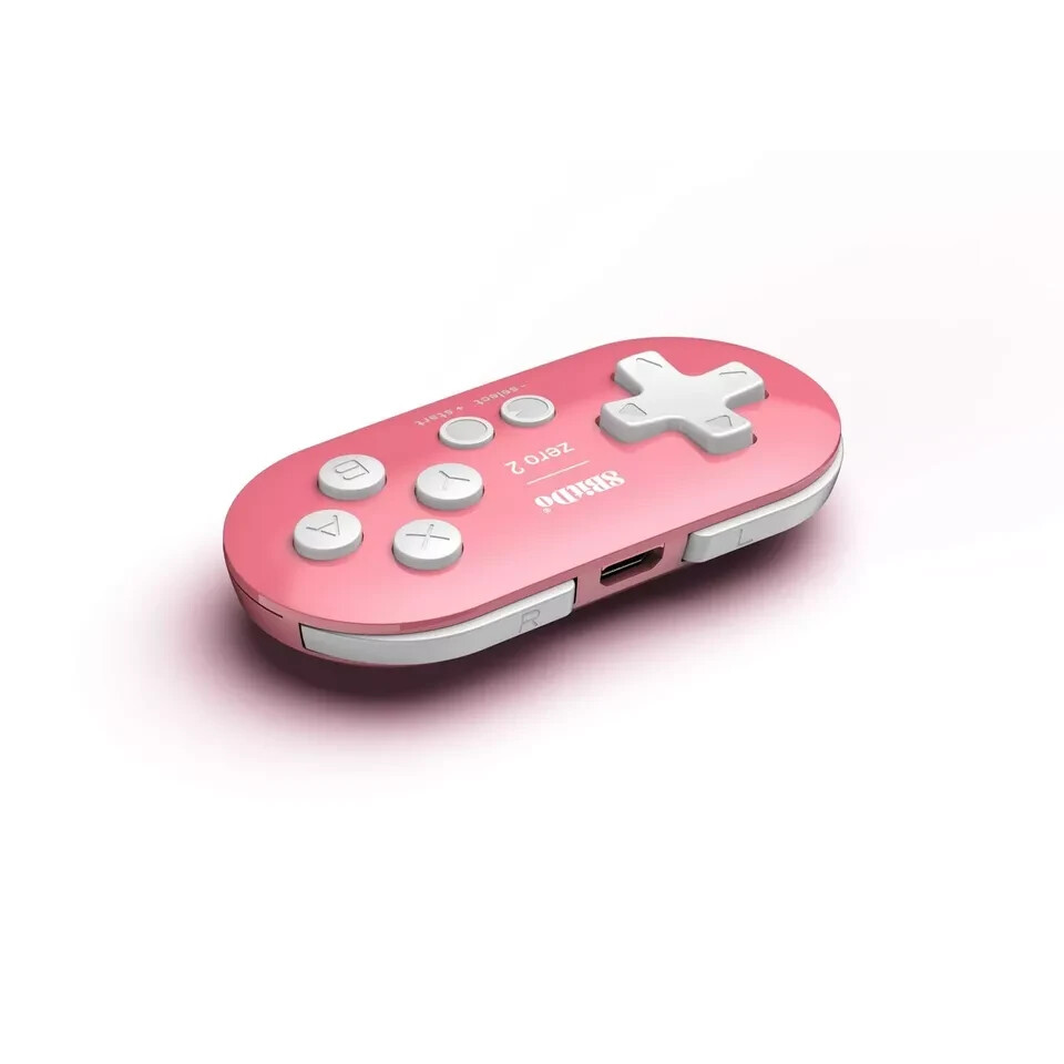 8BitDo Zero 2 Bluetooth Gamepad for Switch, PC, and Android (Pink)