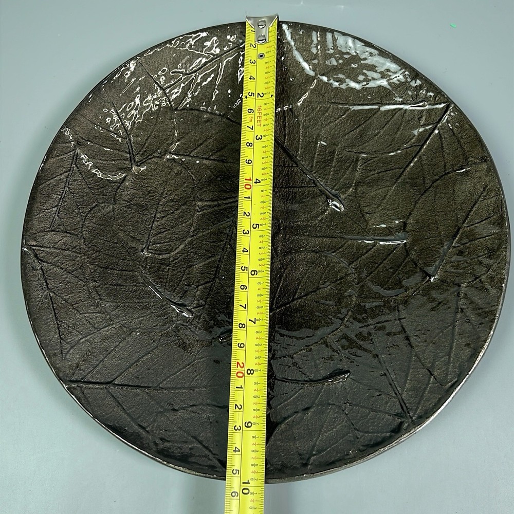 Michael Aram Forest Leaf Platter 10” Diameter Textured Metal Plate