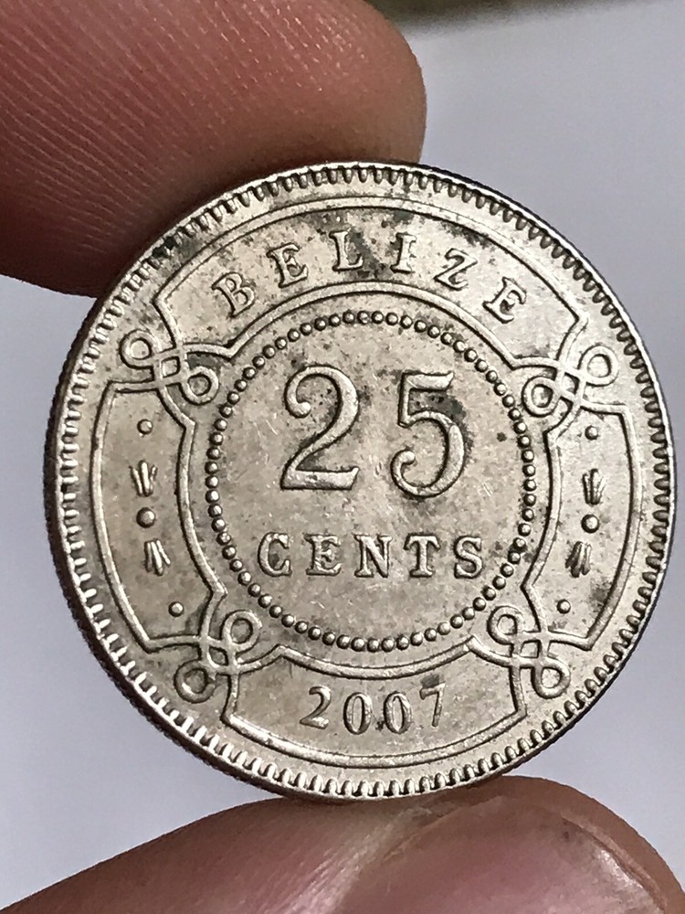 2007 Belize 25 Cent Quarter Old Foreign World Coin