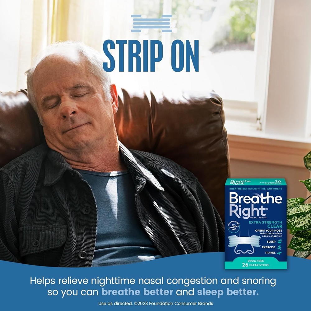 Sensitive Skin Approved Nasal Strips - Extra Strength Snoring Solution 26-Pack