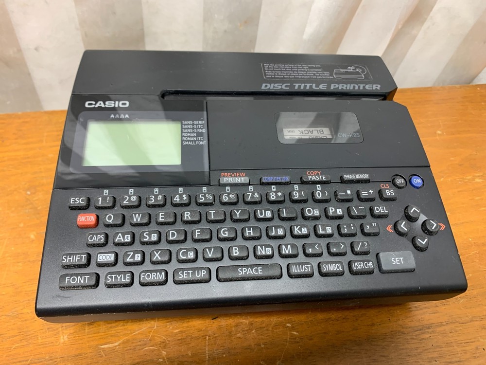 Casio CW-K85 Disc Title Printer Thermal For CD DVD
