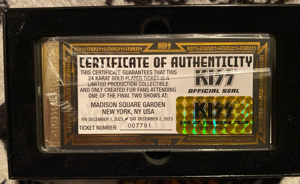 KISS Final Shows GOLDEN TICKET MSG Limited 24k Plated EOTR [IN HAND, SHIPS NOW!]