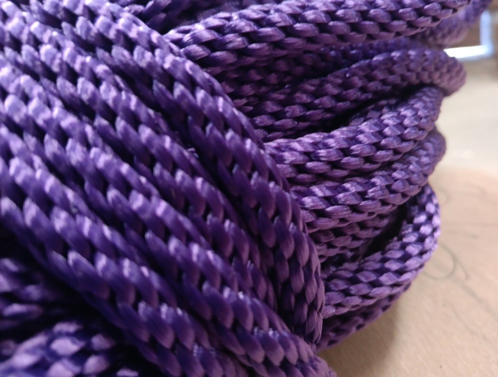 3/8” x 190ft. Solid Braid Polyester Rope. Made in USA. Purple