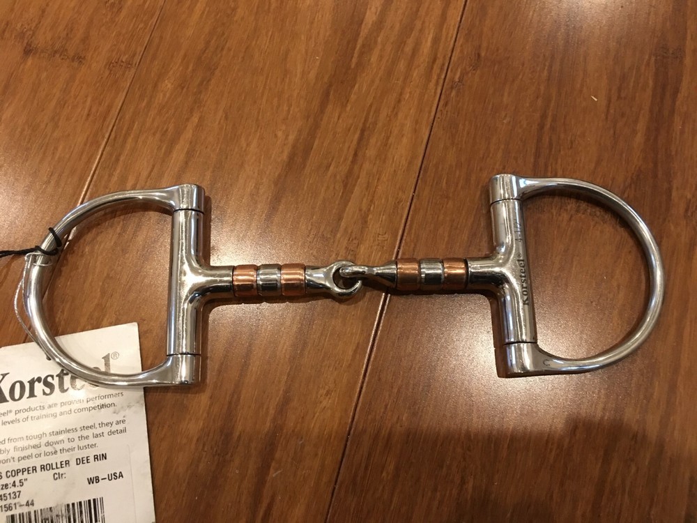 Korsteel Copper roller Dee ring snaffle bit 4 1/2"