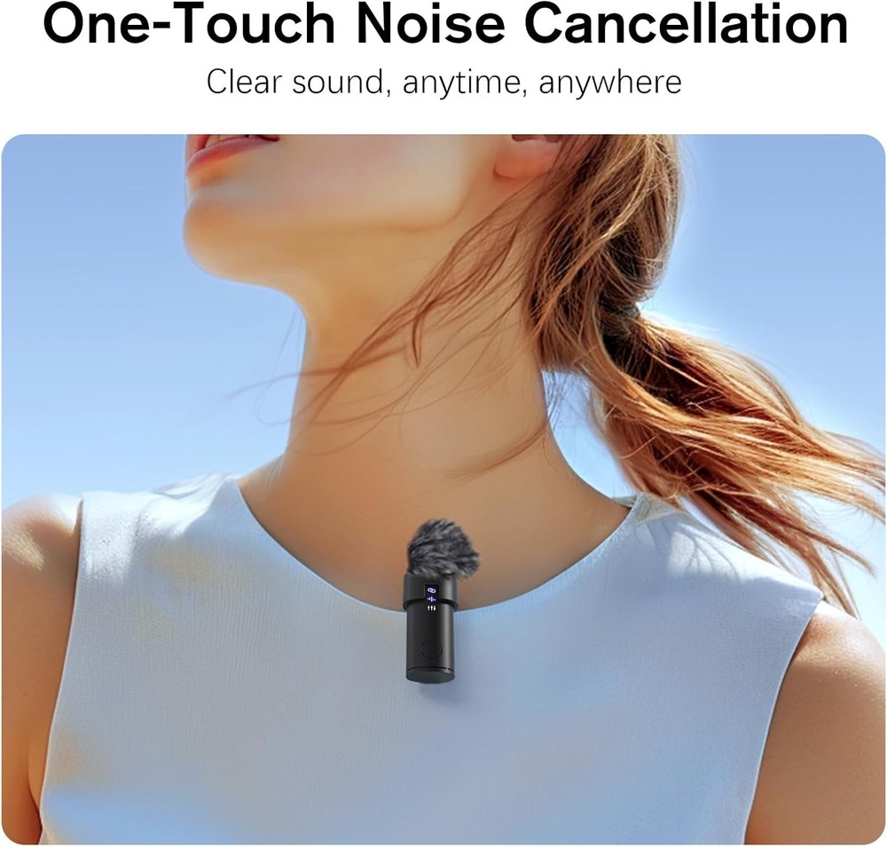 Wireless Lavalier Microphone for iPhone/Android/iPad (2 TX + 2 RX + Charging Cas