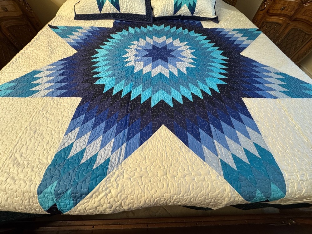 Holiday Sale King Size Machine Patchwork Quilt #156