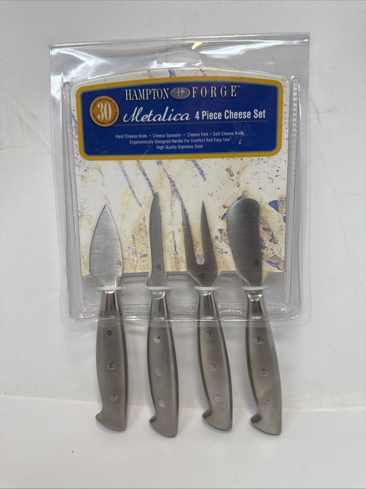Hampton Forge Metalica 4 Piece Cheese Set - New