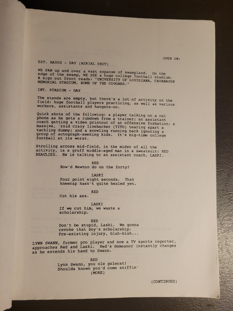 "The Waterboy" Screenplay – October 15, 1997 Development Draft