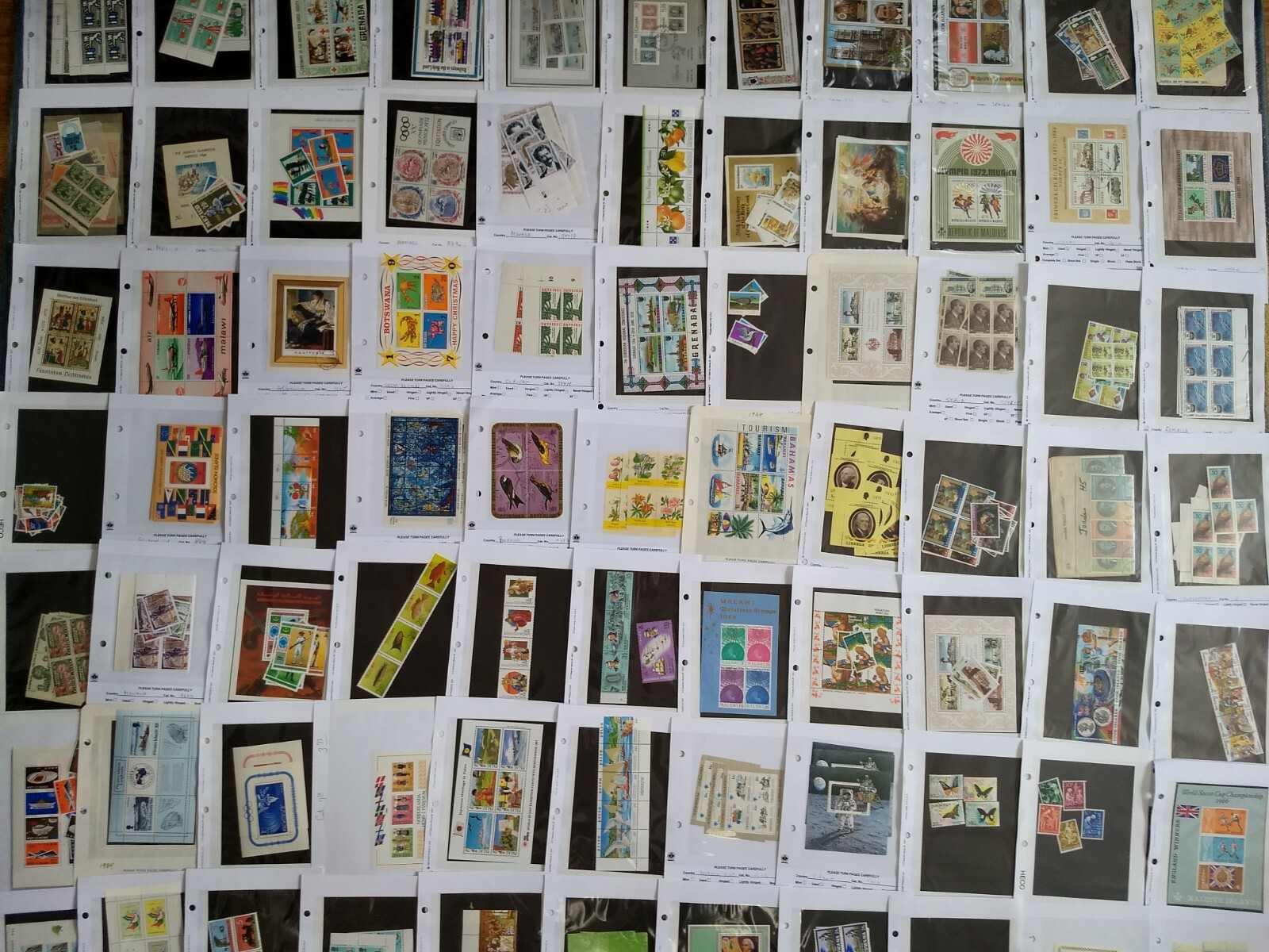 Worldwide Stamp Assortment Used & Mint - 500 Different 70 Countries in Full Sets