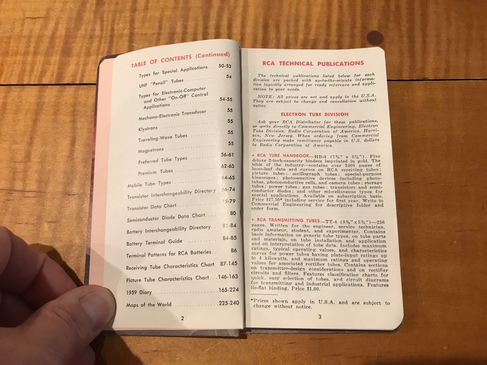 RCA Tube Pocket Reference Catalog Book Guide Electronics 1959 Socket Diagrams