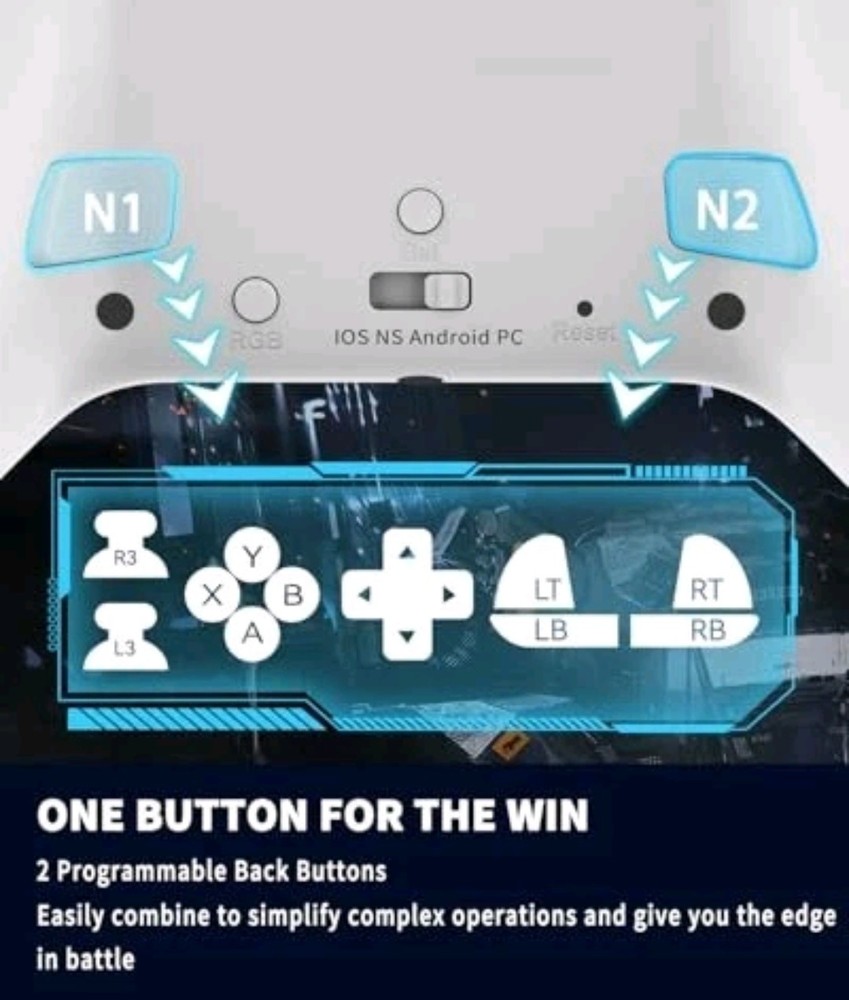 Bcofo Wireless Mobile Game Controller for iOS/iPhone/Android/Cell White