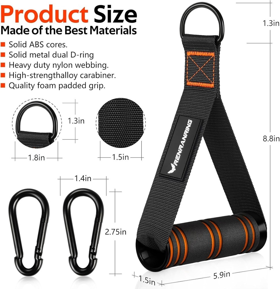 Nylon Workout Handles for Cable Machines – Strong, Comfortable Grip