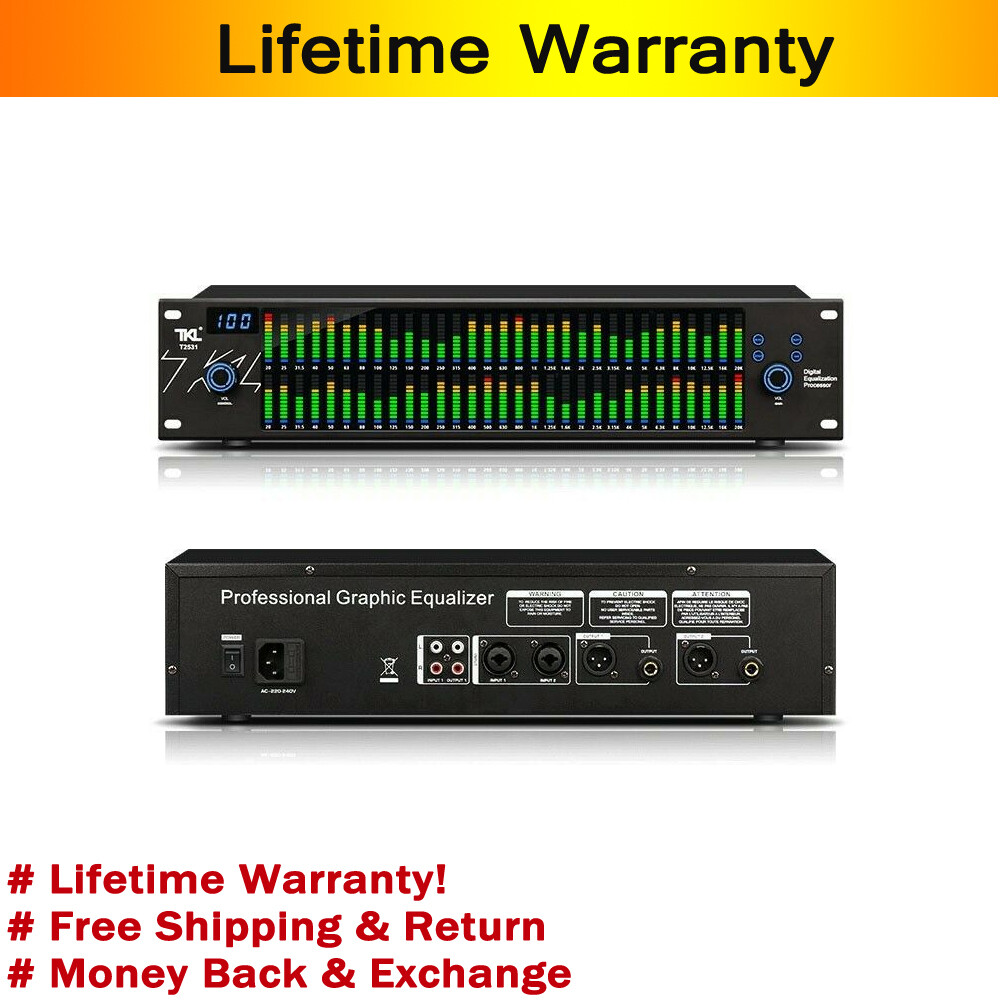 TKL Professional Graphic Equalizer Audio Processor Two 31-Band Spectrum Display