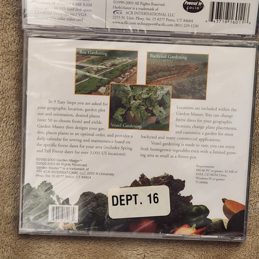 HERB MASTER & GARDEN MASTER Complete Herbal Reference Library (CD-ROM 2003)