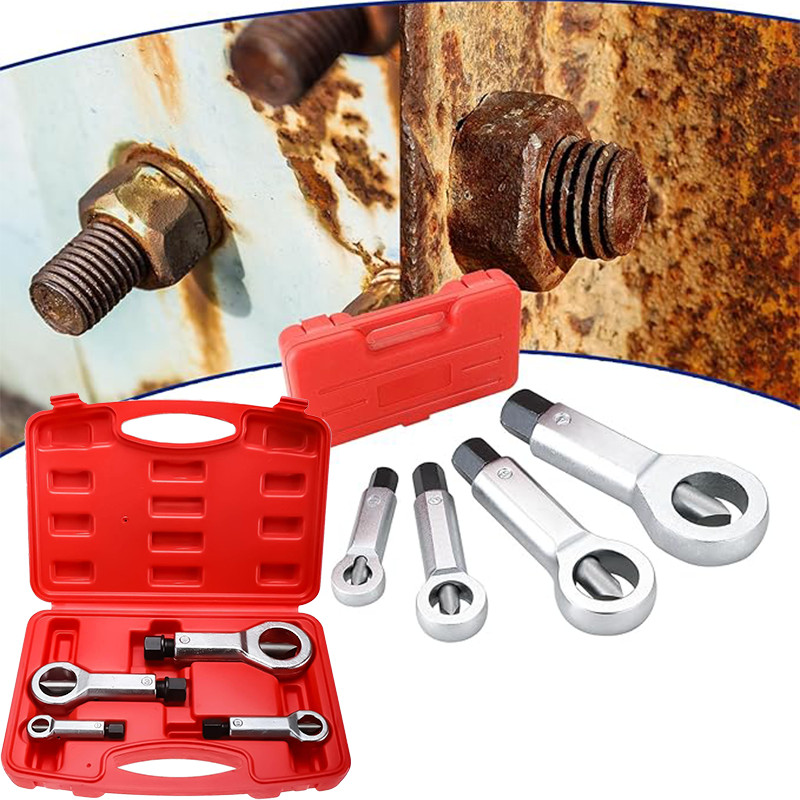 4PCS Nut Splitter Breaker 9-27mm Nut Remover Extractor Adjustable Cracker Tools