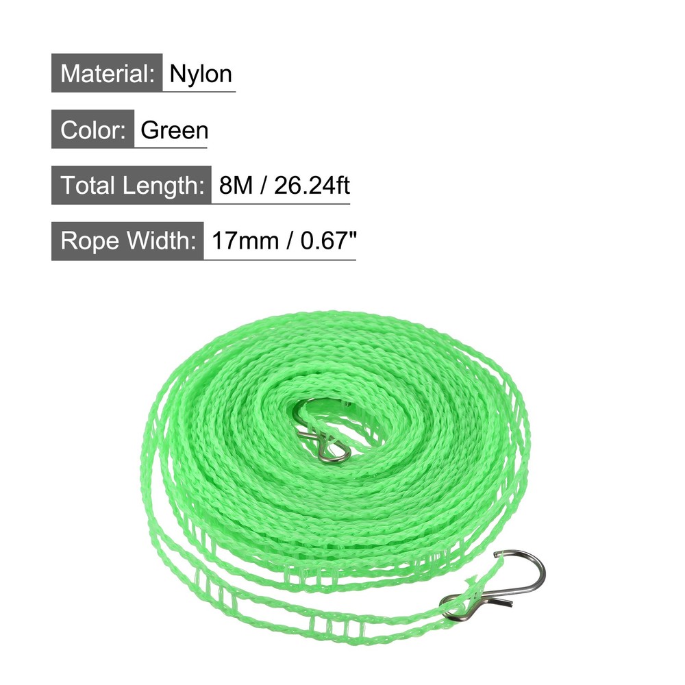 26.24ft Portable Clothesline Green