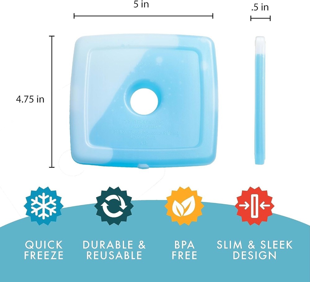 Quick Freeze 4 Pack Slim Ice Packs – Versatile & Non-Toxic Cooling Solution