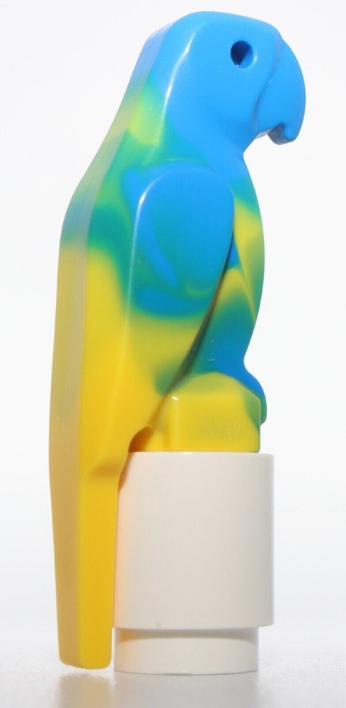 Lego Bird Parrot with Large Beak with Marbled Blue Pattern