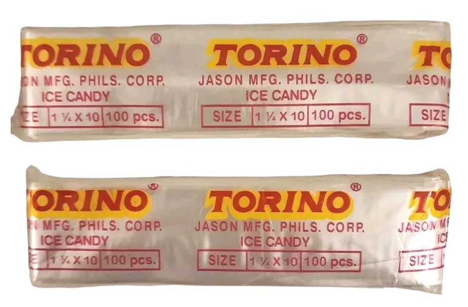 Torino Ice Candy Wrapper/Wrap 200 Pcs Ice Candy Bags 1-1/4" X 10" Jason Mfg