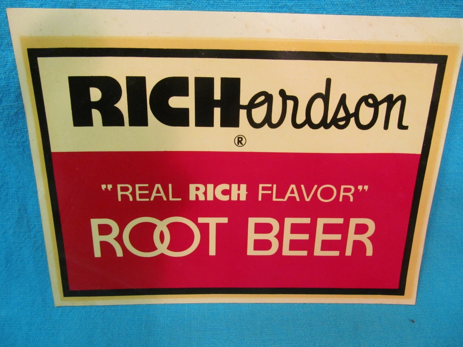 ORIGINAL RICHARDSON ROOT BEER SODA STICKER DECAL SIGN 5 1/2" x 7 1/2"