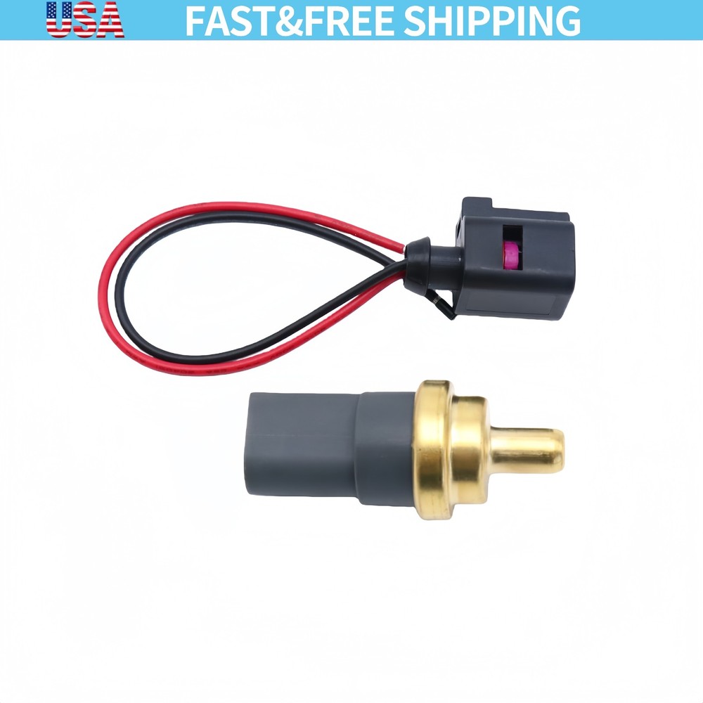 Engine Coolant Temperature Sensor & Connector For Volkswagen 02-17 Jetta & Audi