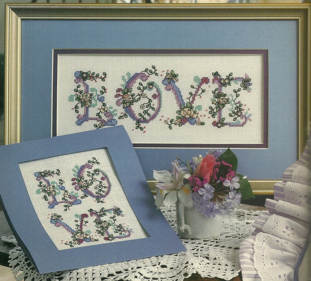 Victorian Love Sampler CROSS STITCH PATTERN CHART + card & pillow