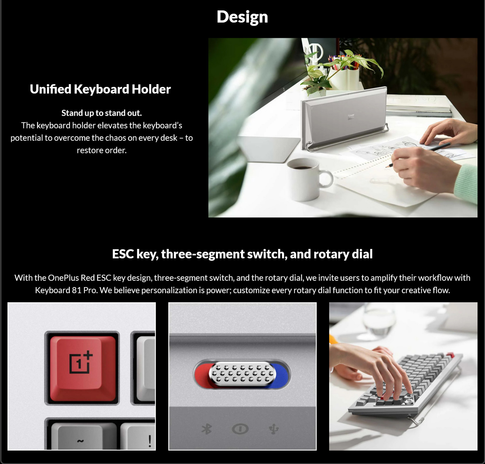 One Plus Keyboard 81 Pro Winter Bonfire Mechanical Tactile Dark Grey USB Type-C