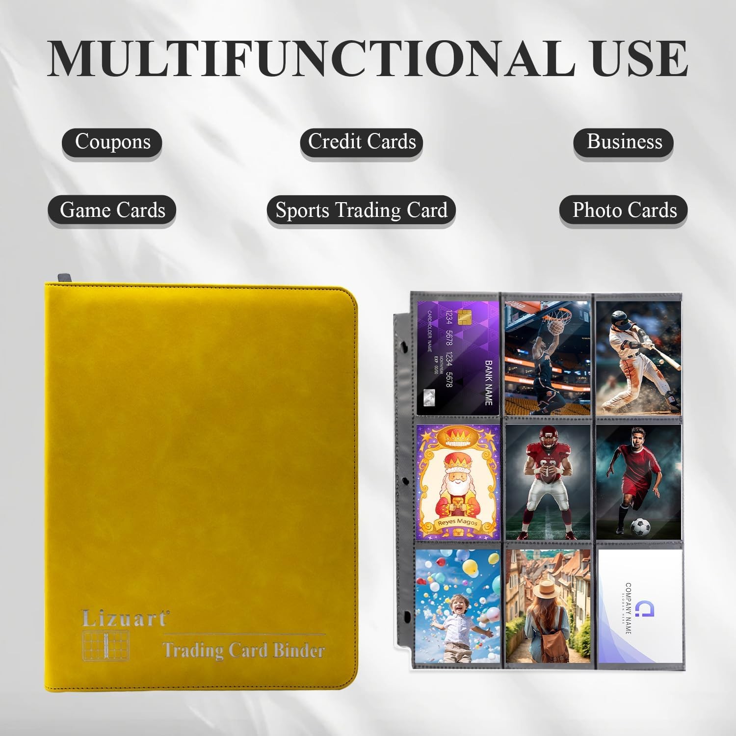 Toploader Binder, 9 Pocket Top Loader Card Binder for Trading Cards Top Loader