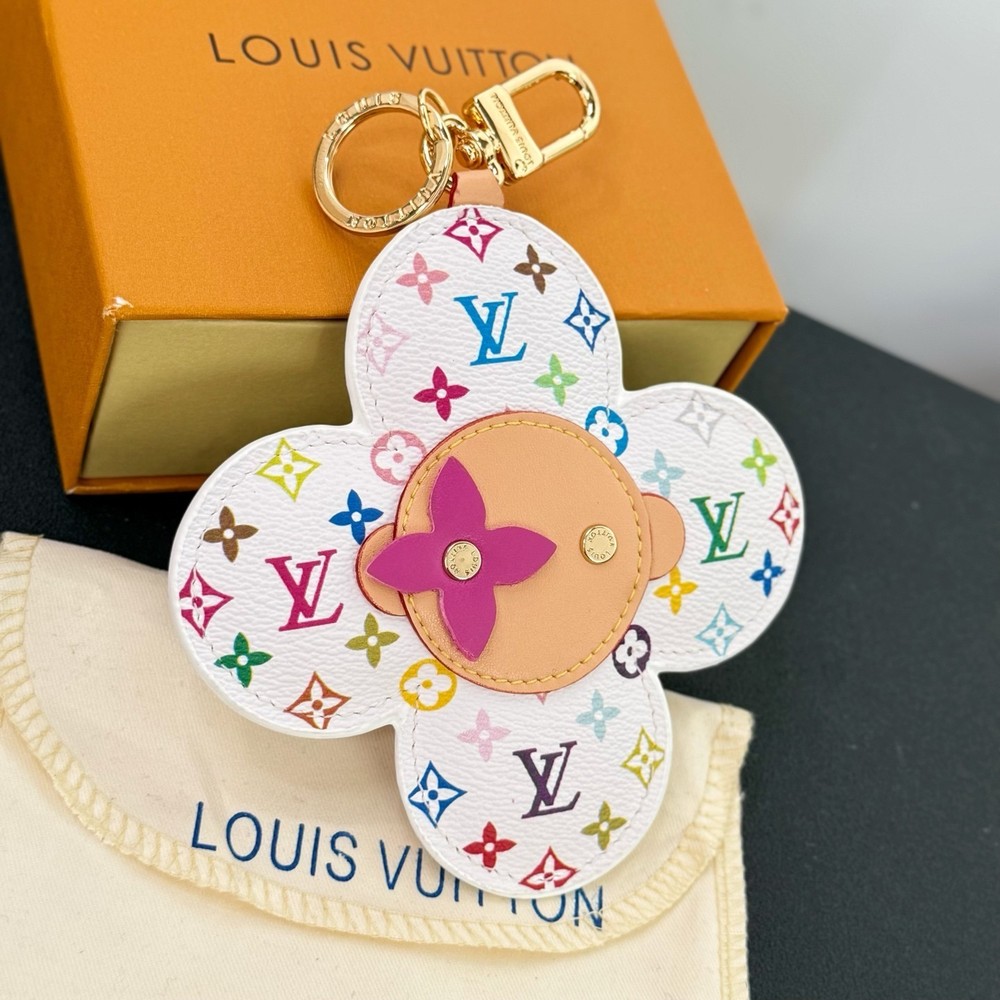 Louis Vuitton Vivienne Bag Charm White Monogram Multicolor Luxury Key Ring