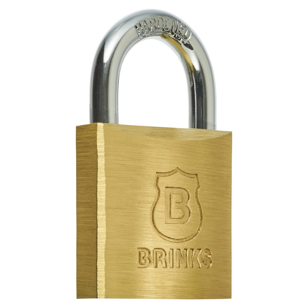 (3 pack) Brinks Solid Brass 30mm Keyed Padlock with 5/8in Shackle