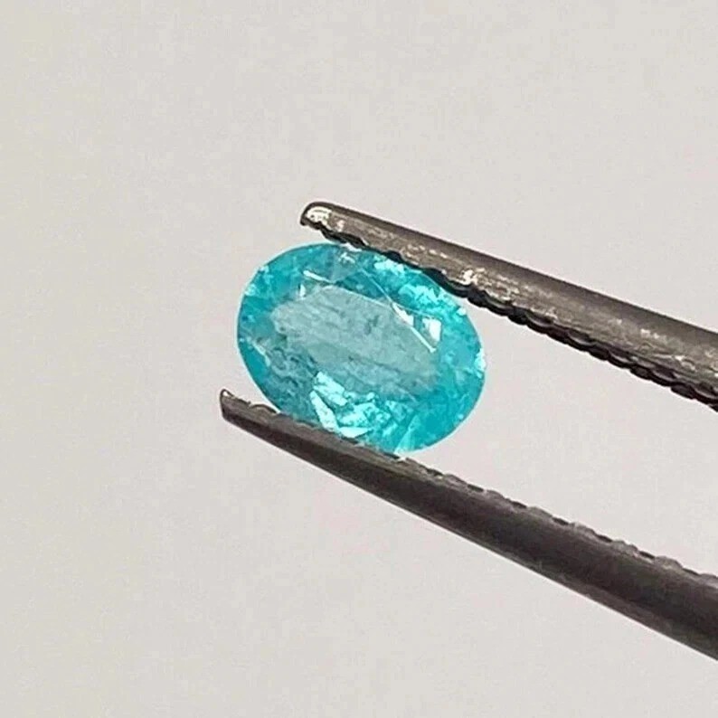 10.26 Ct+ Certified Oval Cut Natural Paraiba Tourmaline Neon Blue Loose Gemstone