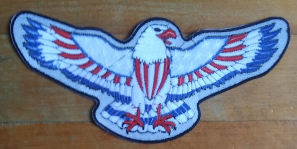 LARGE AMERICAN EAGLE USA FLAG BIKER MILITARY JACKET BACK PATCH