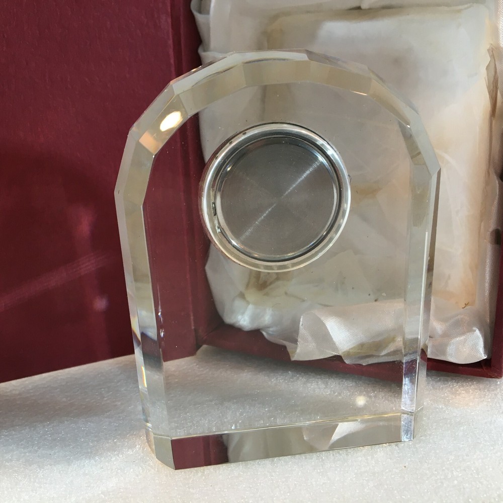 Optic Crystal Arched Clock in Clear Color