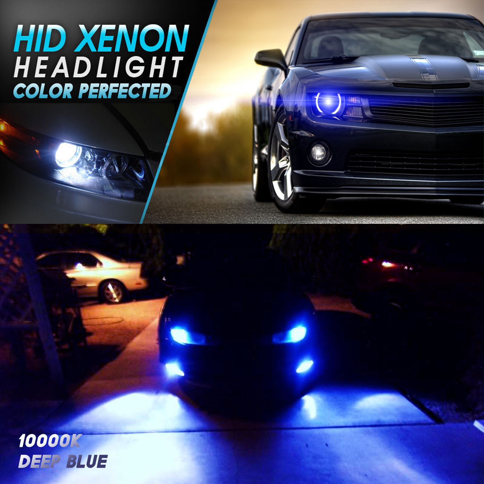 AC 55W HID Kit H4 H7 H11 H13 9003 9005 9006 9007 880 6000K Hi-Lo Bi-Xenon