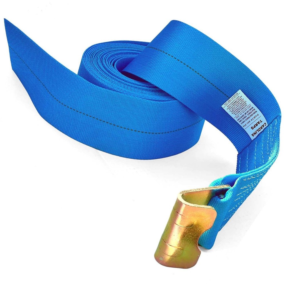 10 pack - Blue Flatbed Straps 4" x 30' Winch Strap