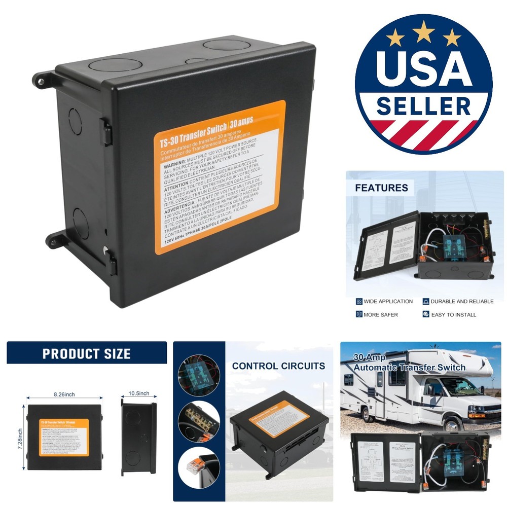 Automatic 30 Amp Transfer Switch for RVs – Time Delay Power Switching Solution