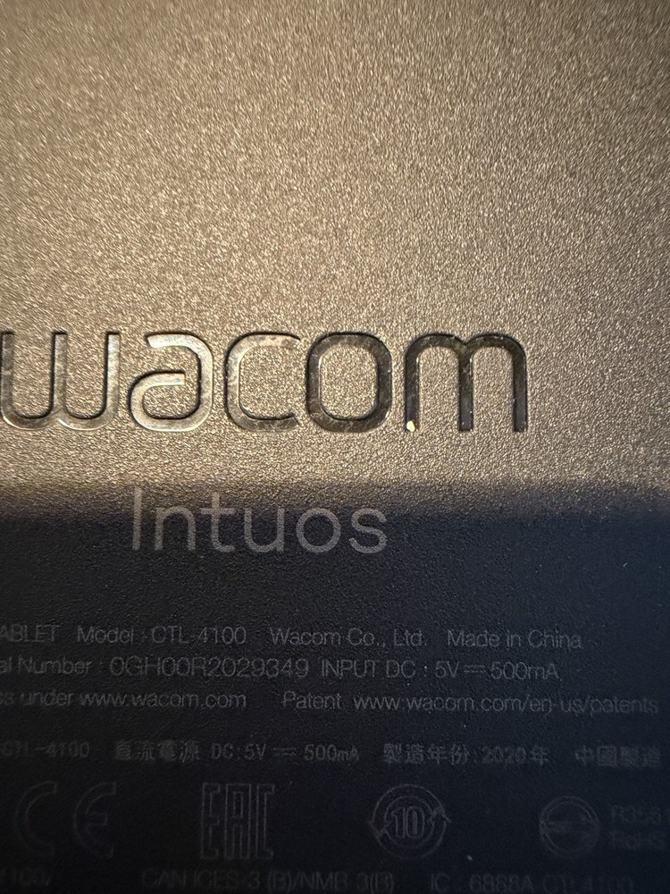 Wacom Intuos CTL-4100 Tablet Only