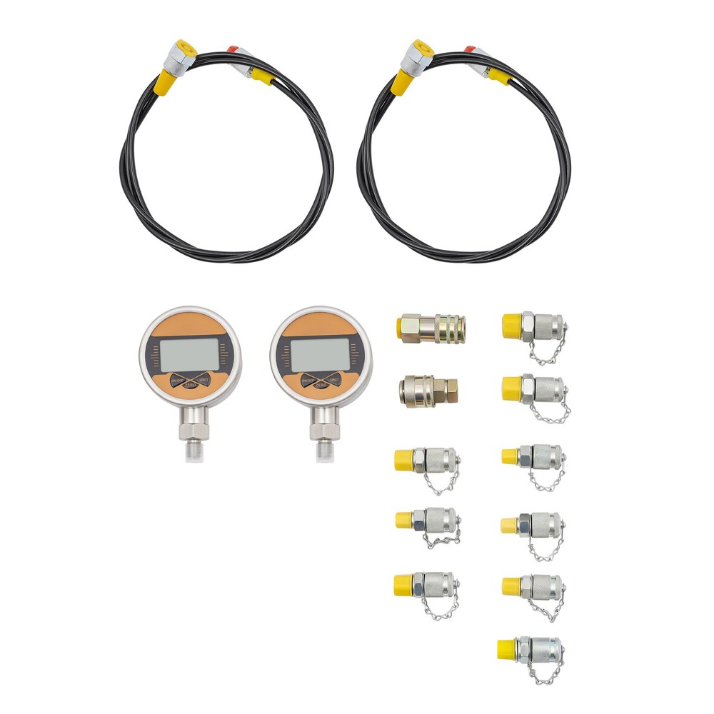 Digital Hydraulic Pressure Test Coupling Kit with 2 Gauges 2 Quick Connector