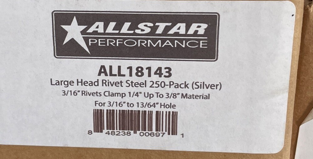 Assorted Allstar Performance Aluminum Rivets / Washers (see description)