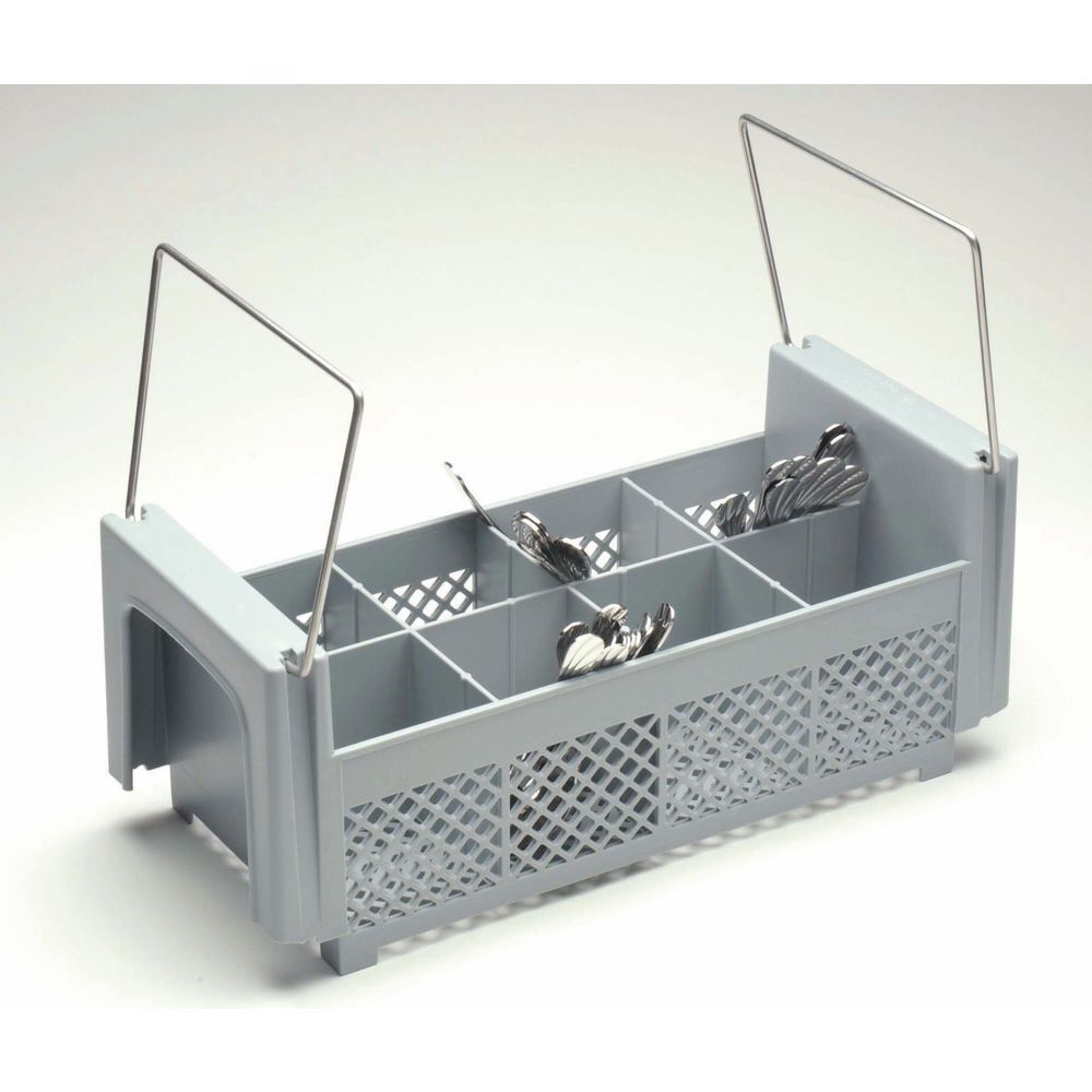 Cambro 8FB434151 Camrack Polypropylene 8-Compartment Half Flatware Basket with