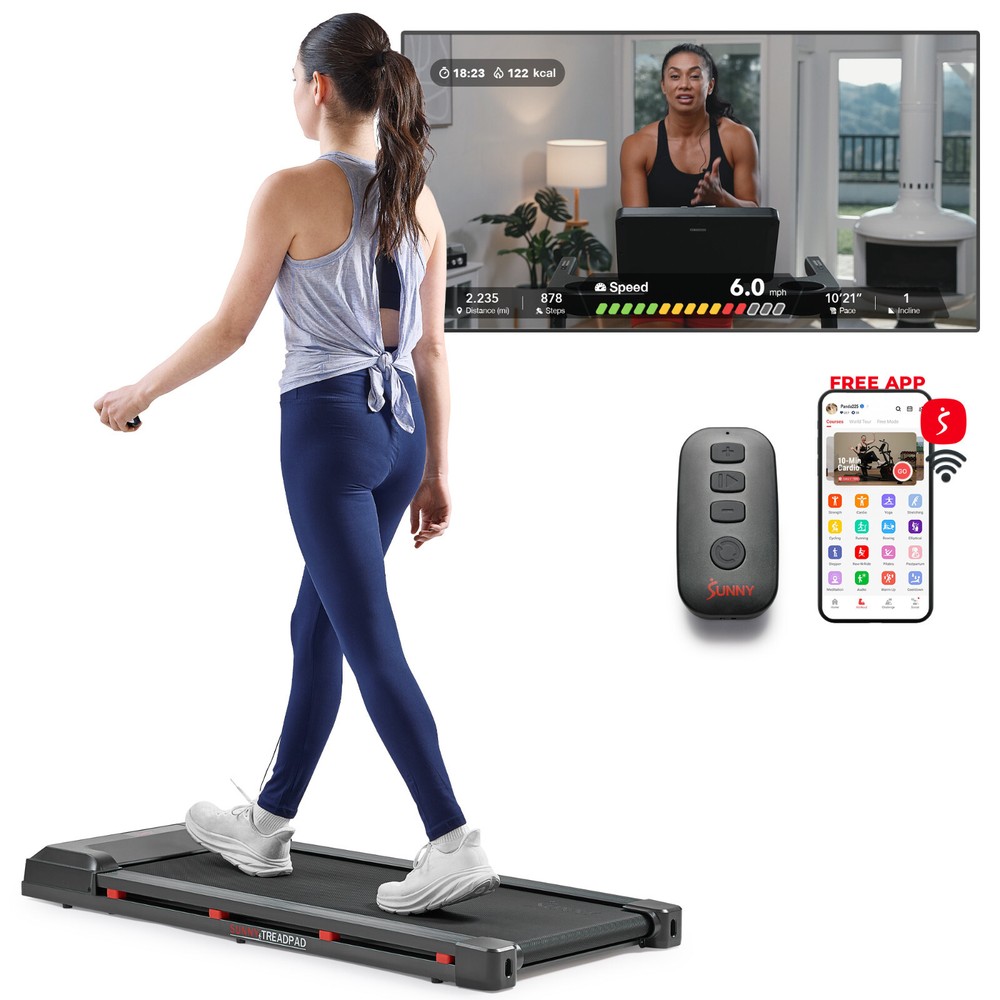 Smart Walking Pad Treadmill with Speed Remote Wifi Bluetooth Connection Compact