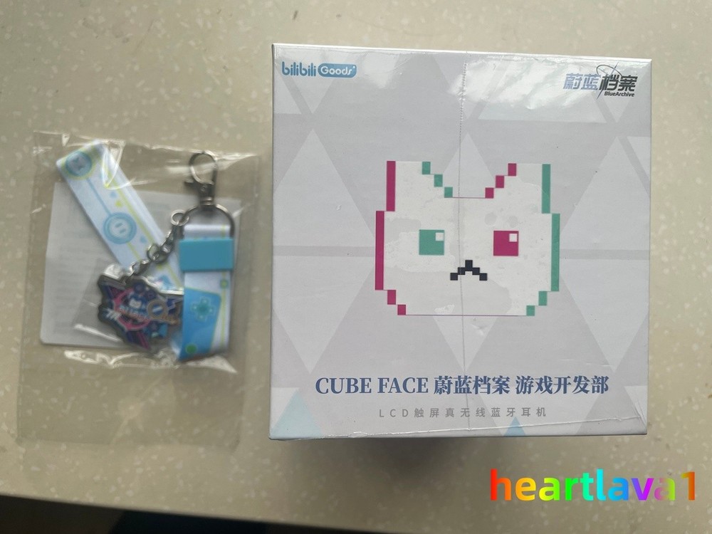 Official Blue Archive CUBE FACE LCD Touch Screen Wireless Bluetooth Earphones