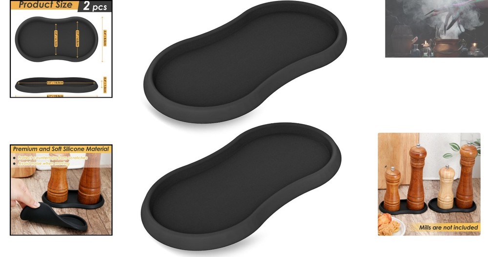 Multi-Purpose Silicone Serving Tray Set of 2 for Kitchen & Dining Elegance
